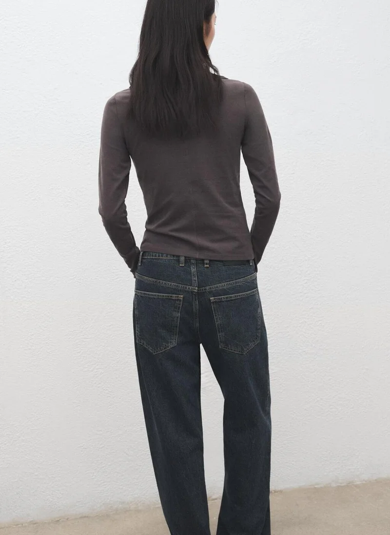 مانجو Cotton boat neck t-shirt